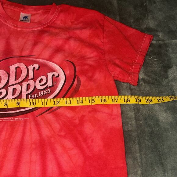 Colortone Dr. Pepper Logo T-Shirt Men Small Red Tie Dye Short Sleeve Graphic - Picture 4 of 7